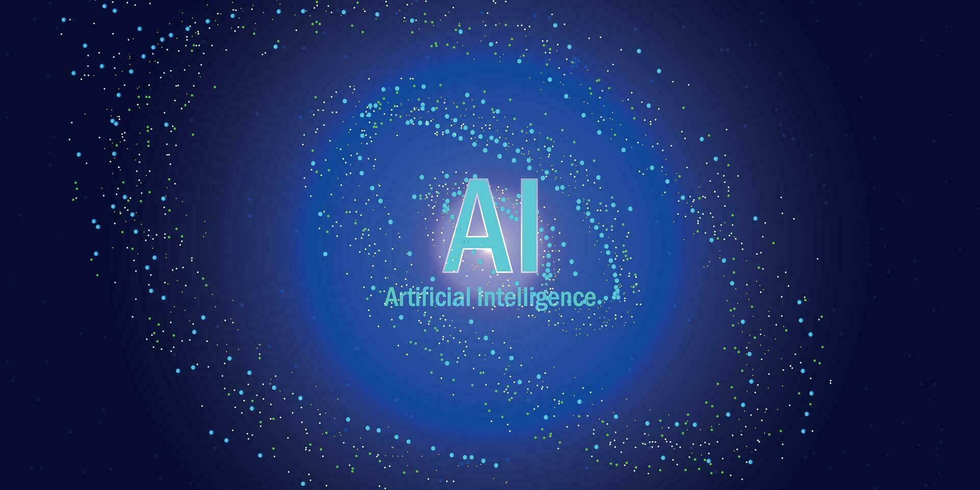 AI landing page design with artificial intelligence, high-tech blockchain set, neural network. vector image