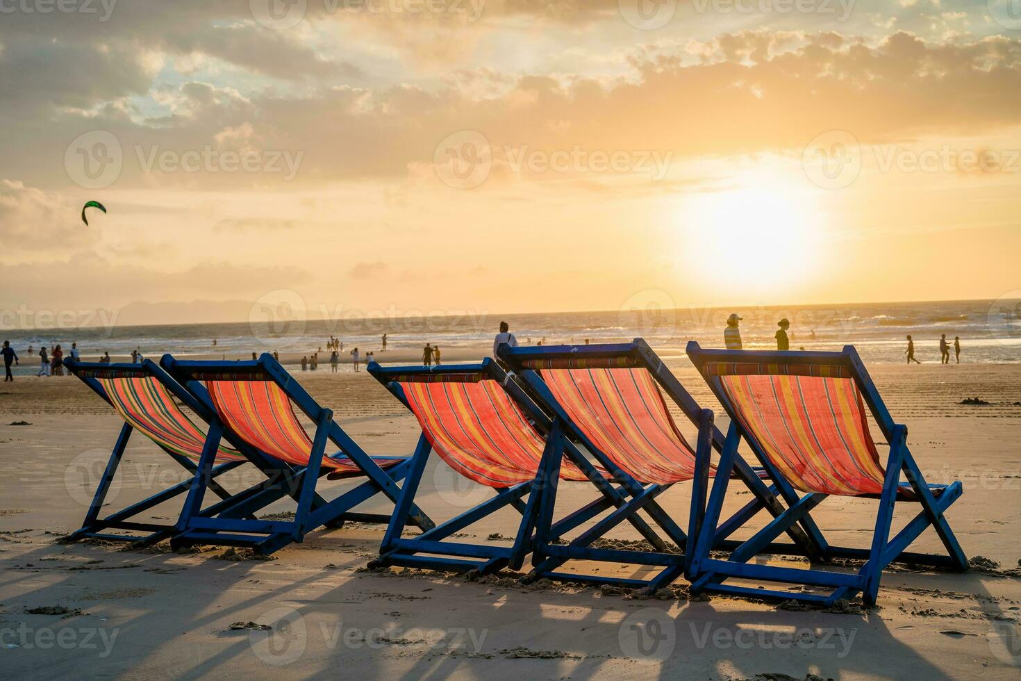 chairs sandy beach photo