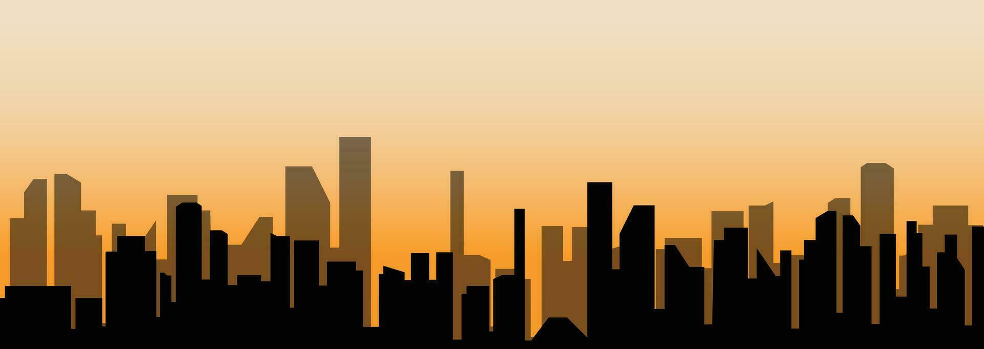 Illustration Vector of city silouette at evening