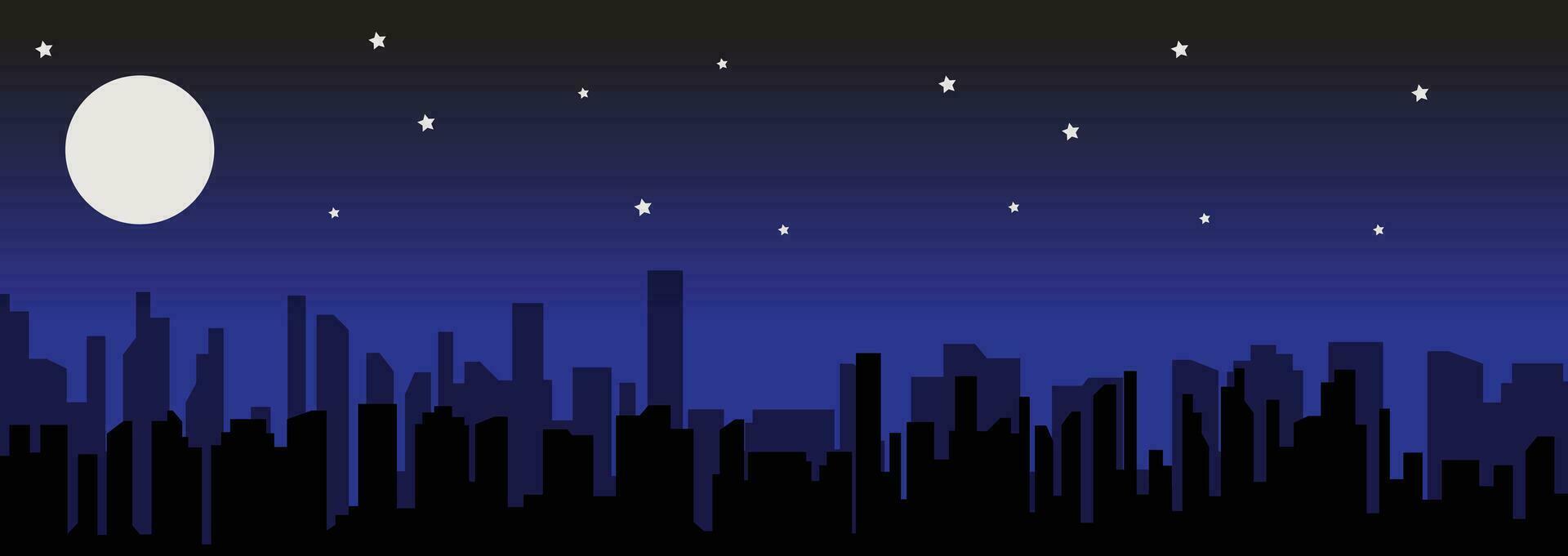 Illustration Vector of city silouette at night