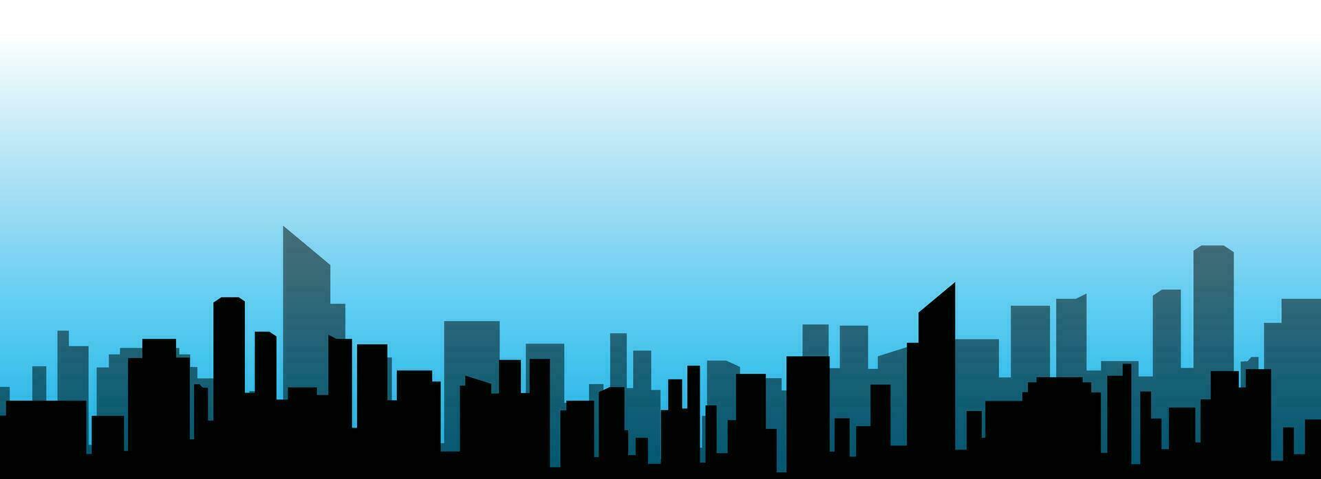 Illustration Vector Of City Silhouette at Morning