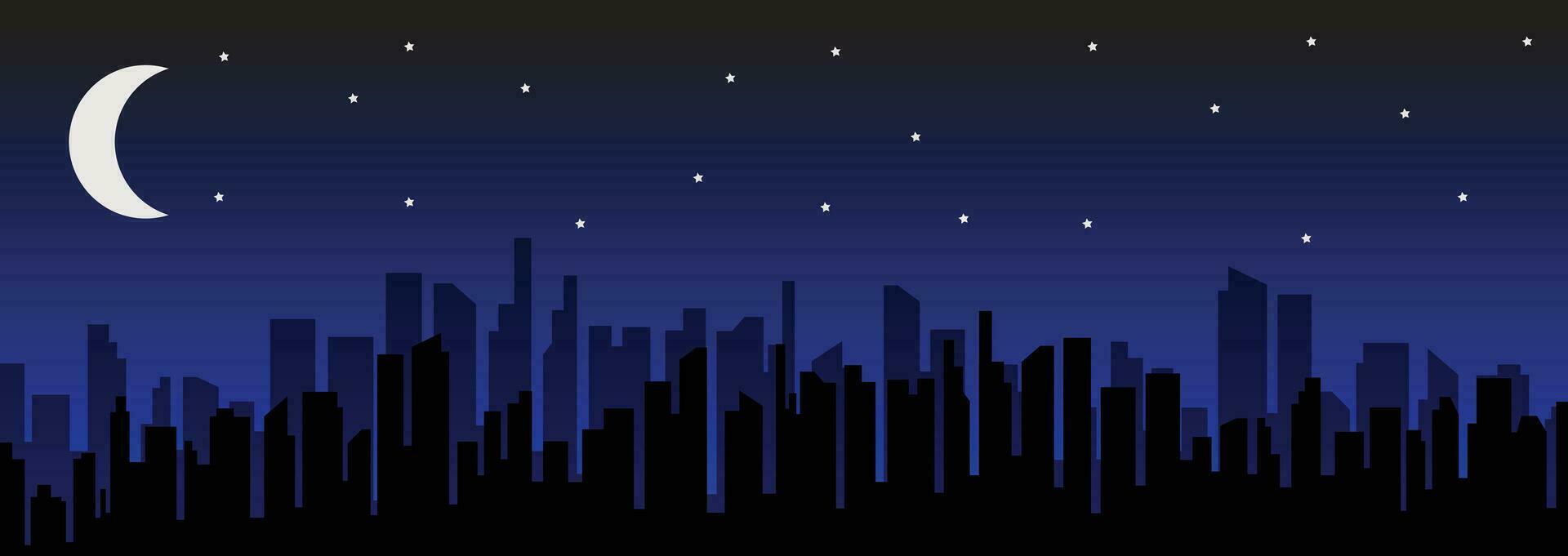 Illustration Vector of city silouette at night