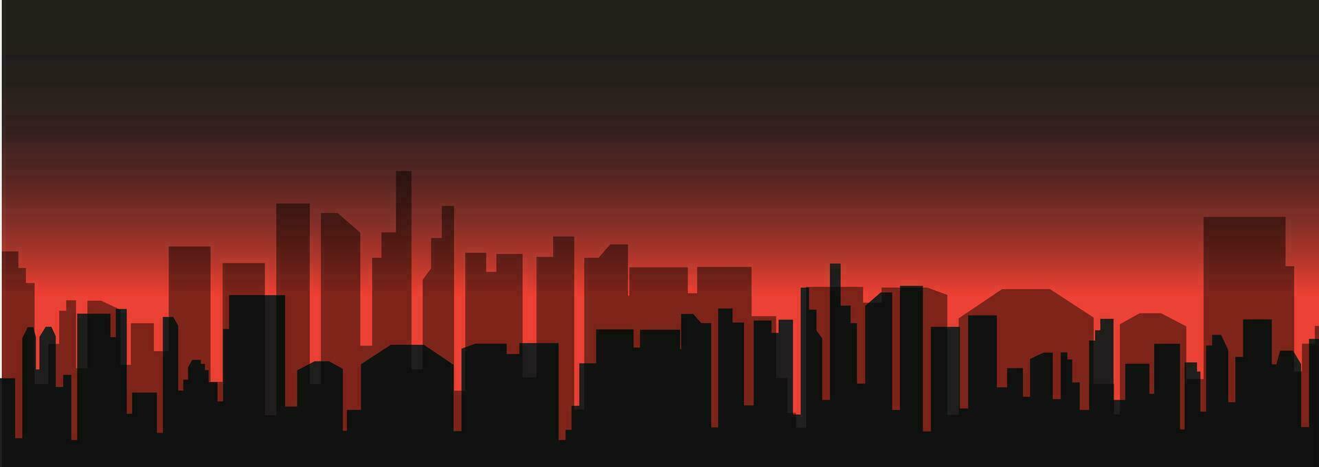 Illustration Vector of city silouette at evening