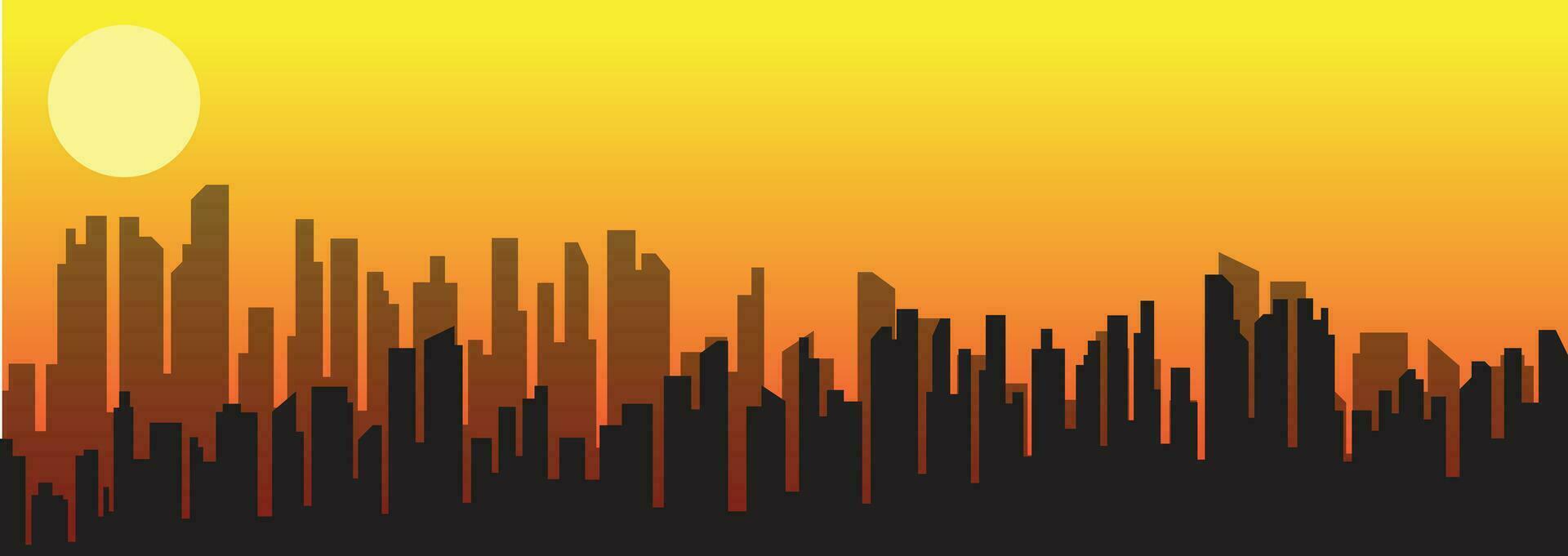 Illustration Vector of city silouette at evening