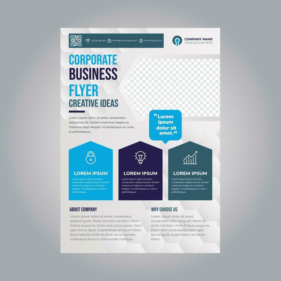 Template abstract business flyer design layout space for photo b vector