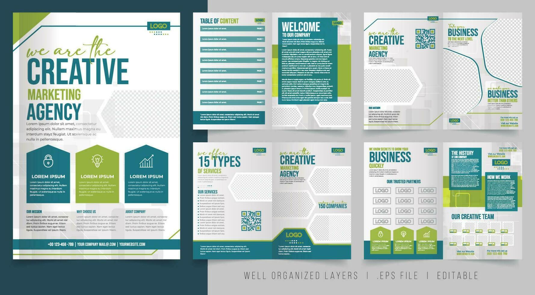 Corporate company profile brochure template design vector