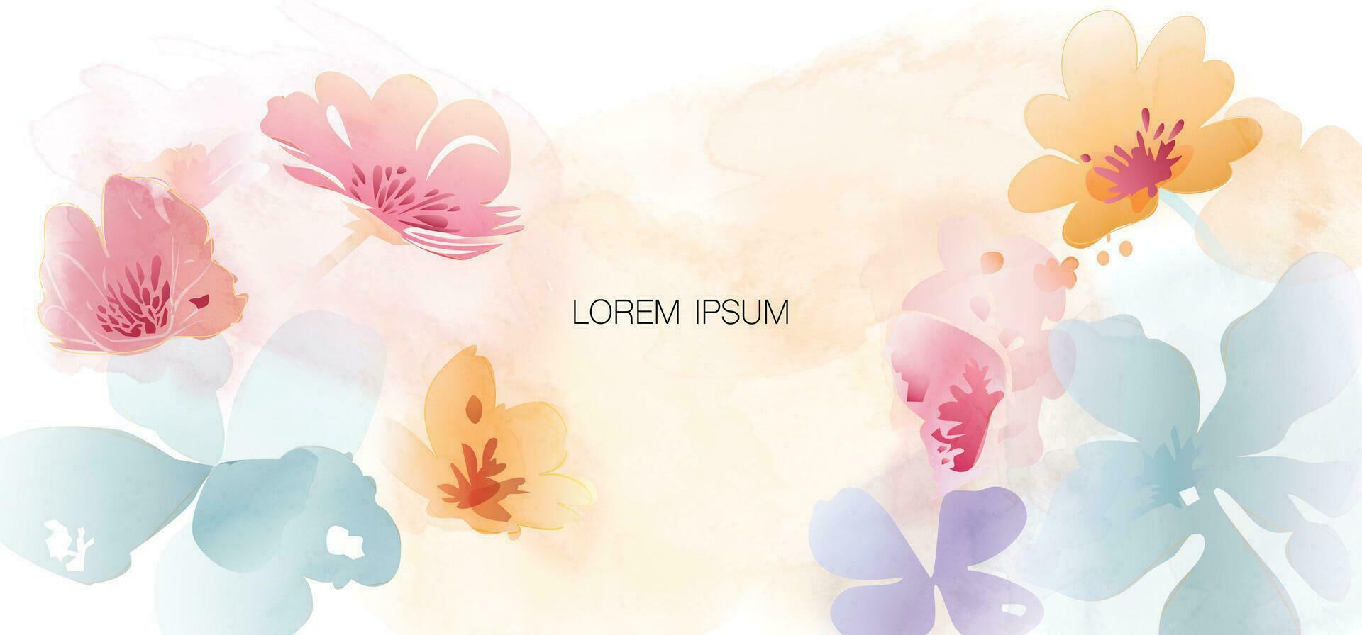 Abstract Watercolor floral art Template background vector