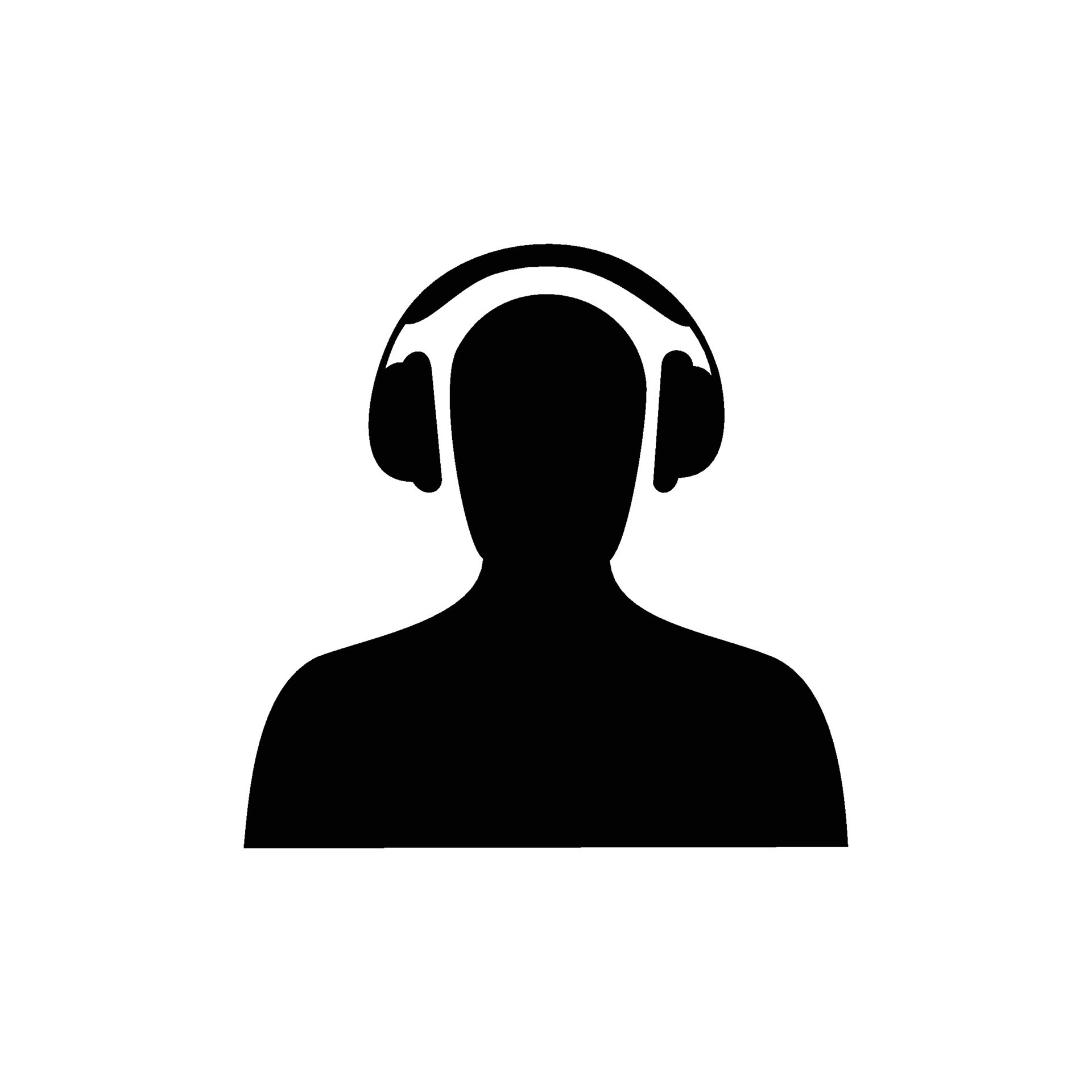 vector illustration of a silhouette of a person wearing earphones