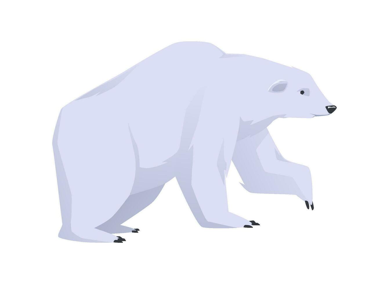 triste yendo polar oso plano estilo, vector ilustración