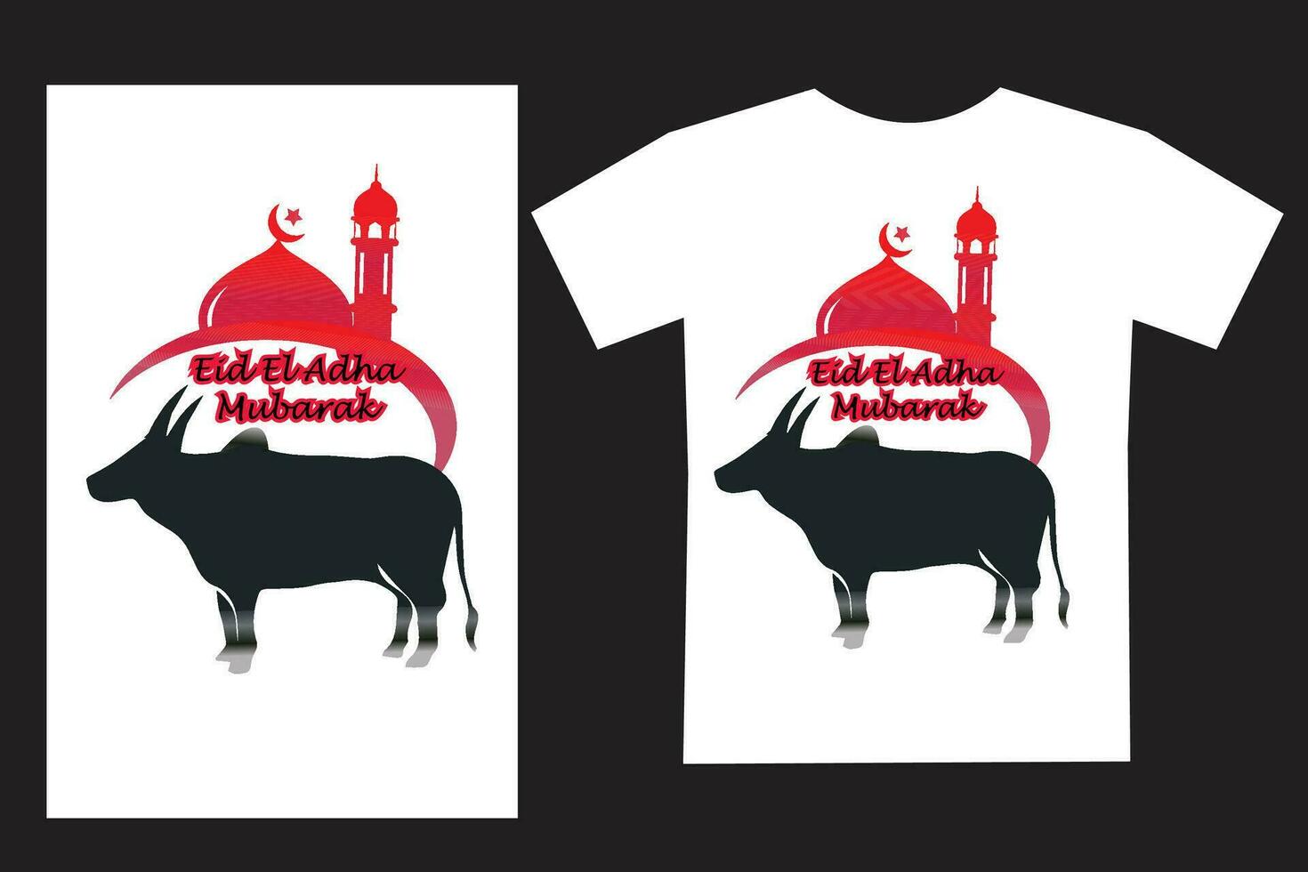 eid ul adha t shirt design vector fill.