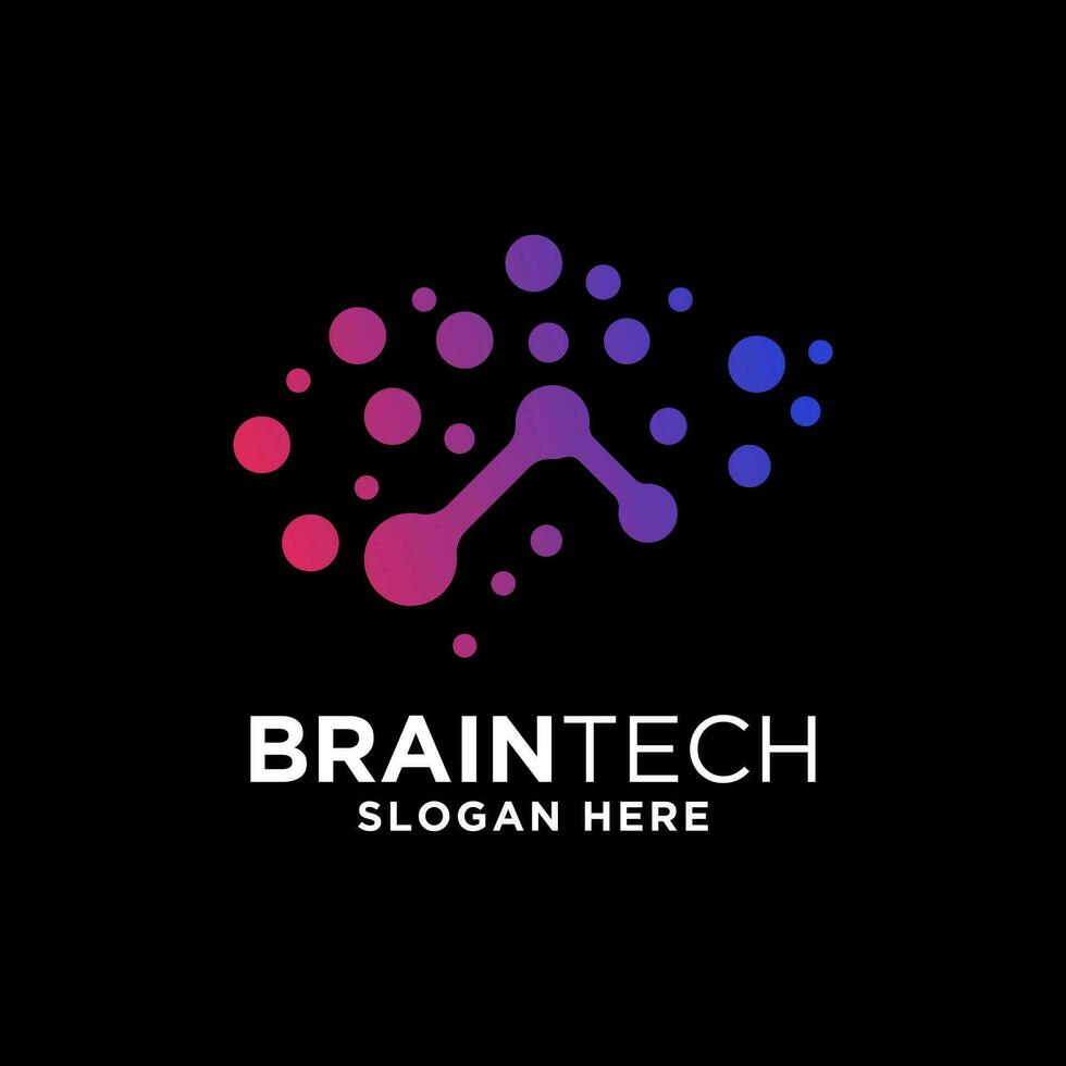 smart brain technology set digital logo idea Icon vector Template