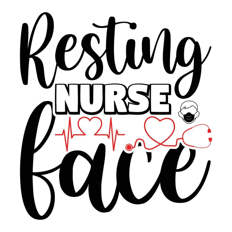 Resting nurse face vector