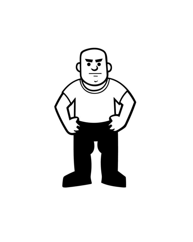 angry man with hands on hips vector