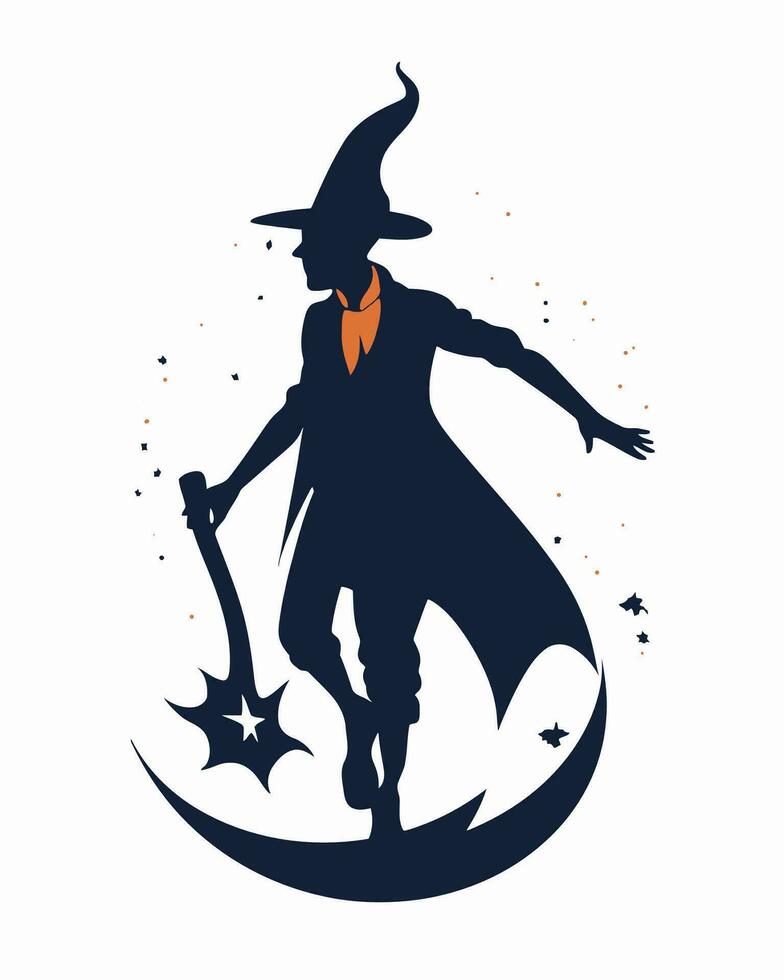 wizard with wand vector