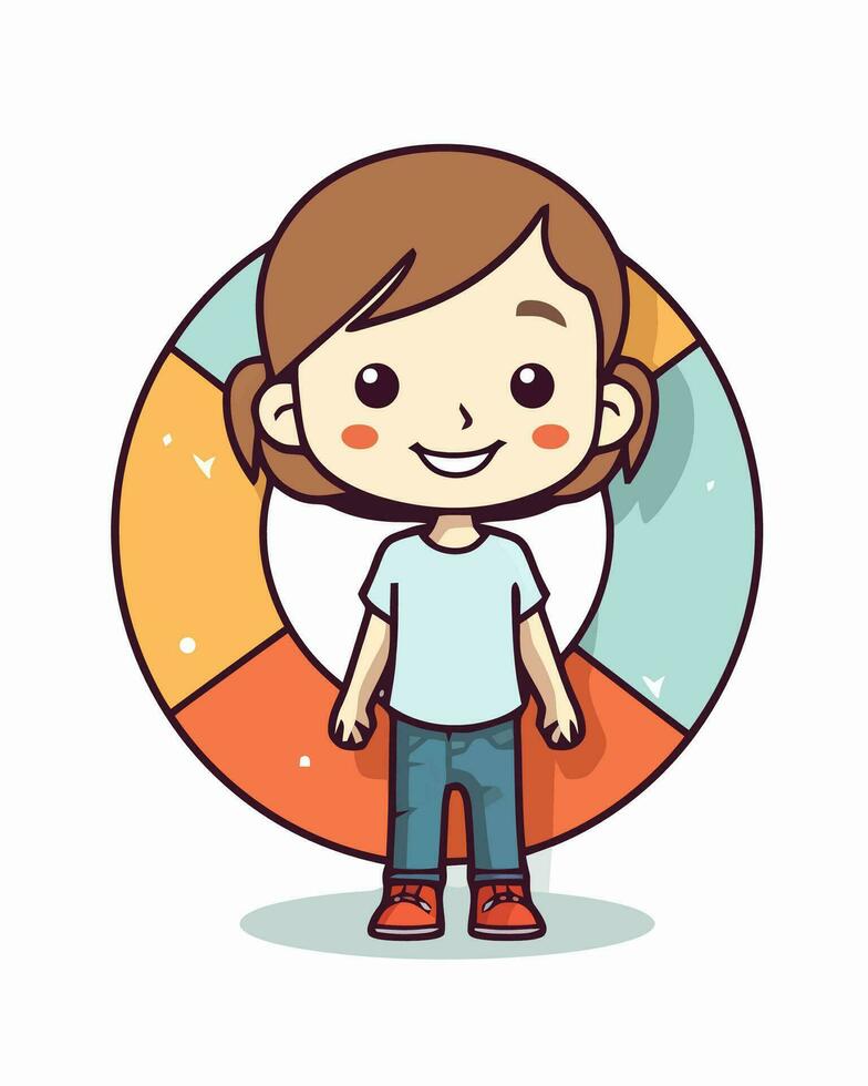 kid with chart vector