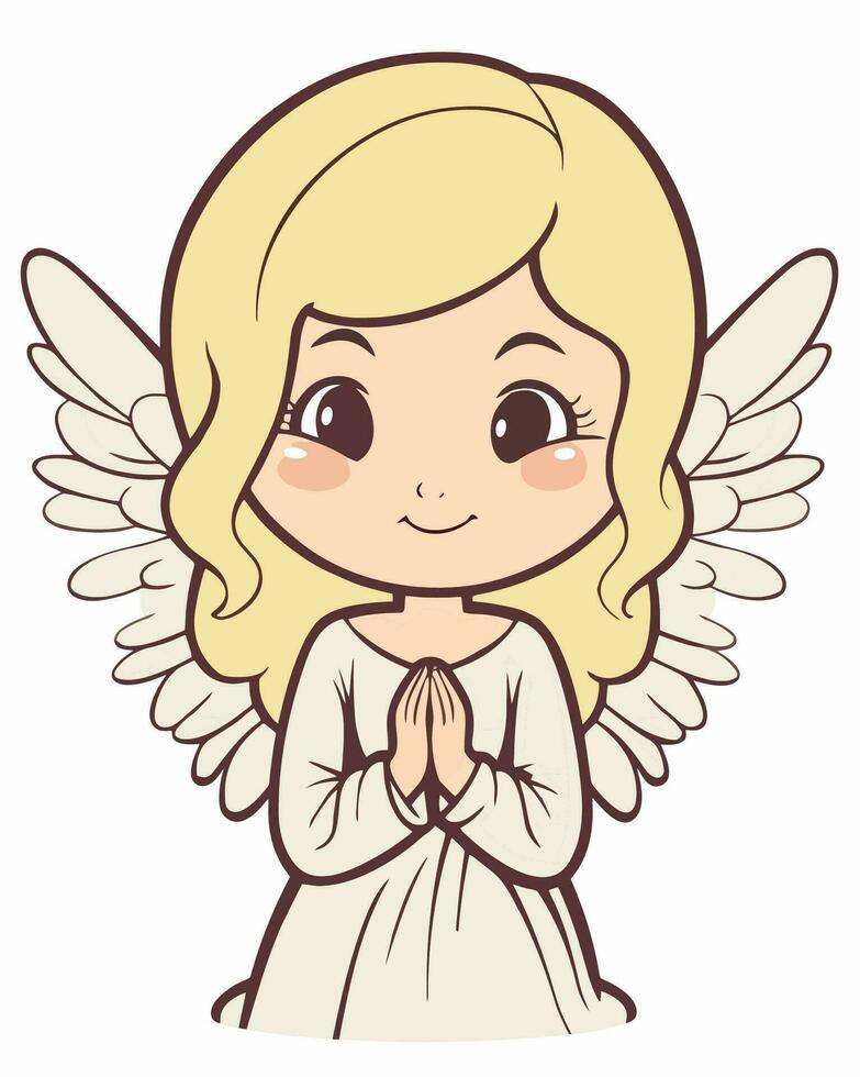 happy blonde angel vector