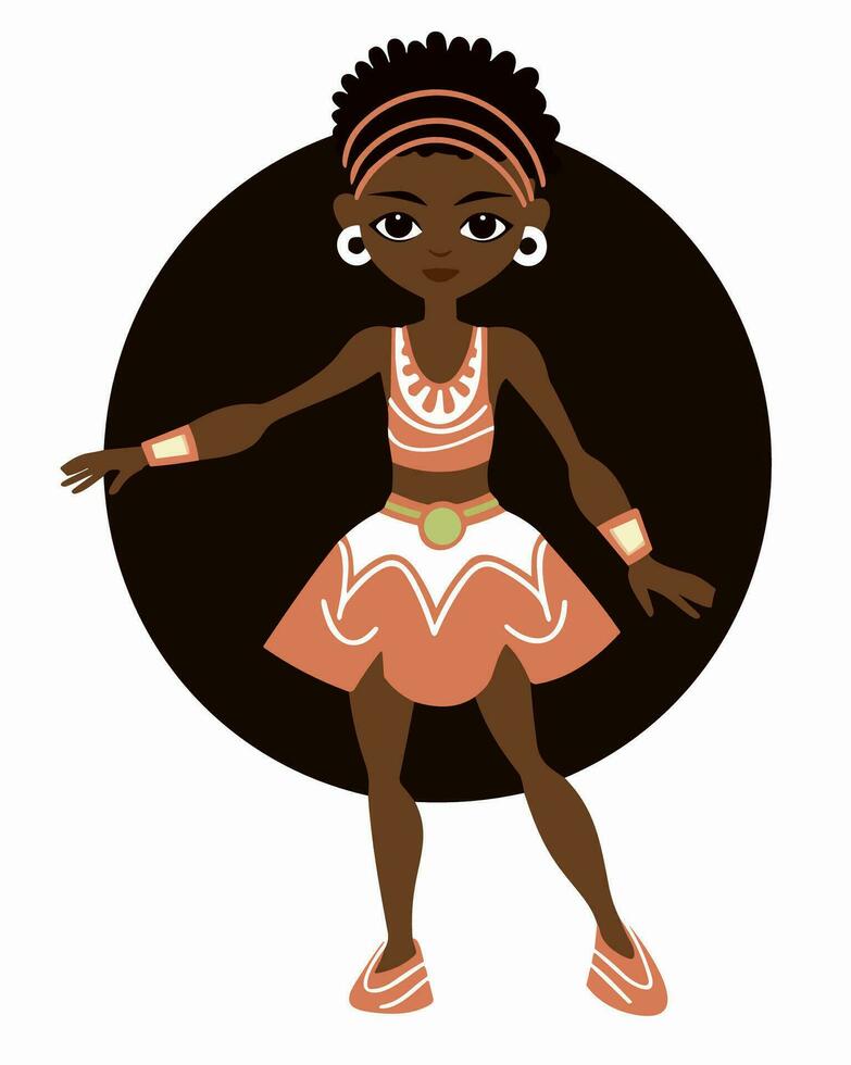 pequeño africano niña vector