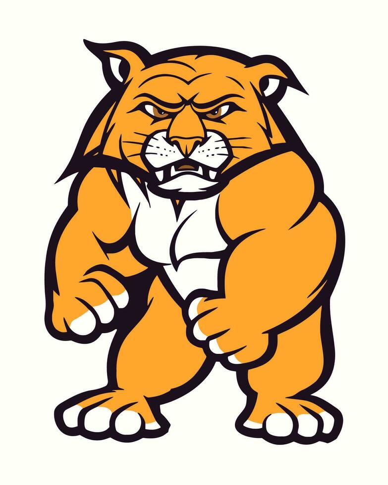 wild cat character vector