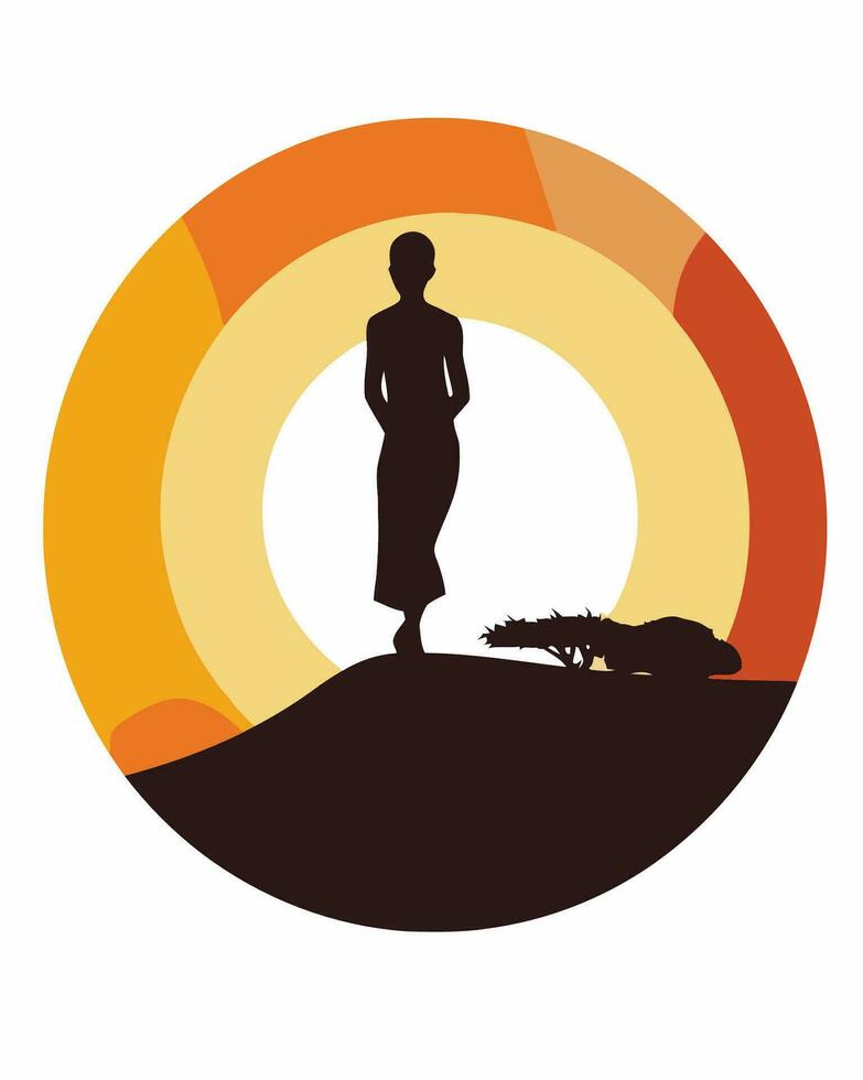 african girl silhouette vector