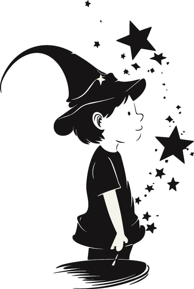 magic kid with imagination vector