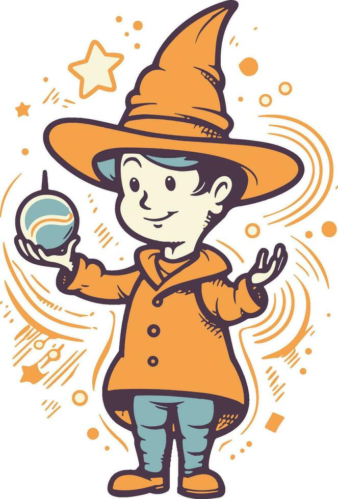 magic wizard boy vector