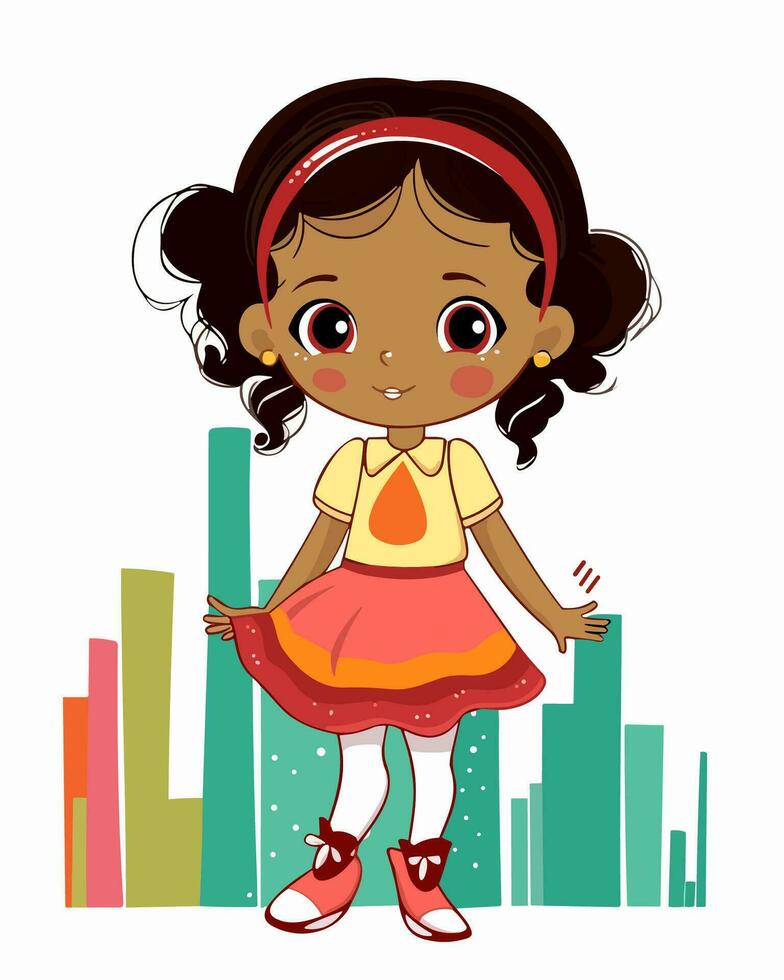 girl and graphs vector