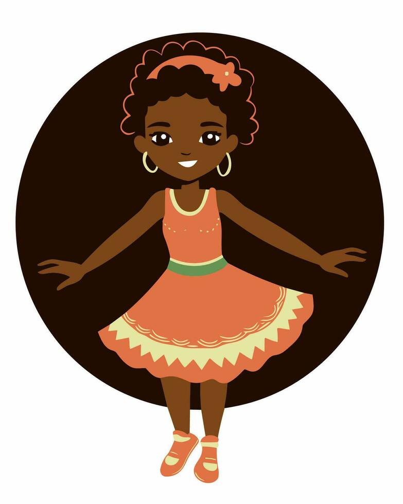 happy girl in dress vector