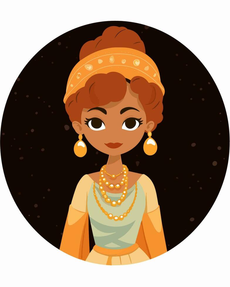 African princess with jewelry vector