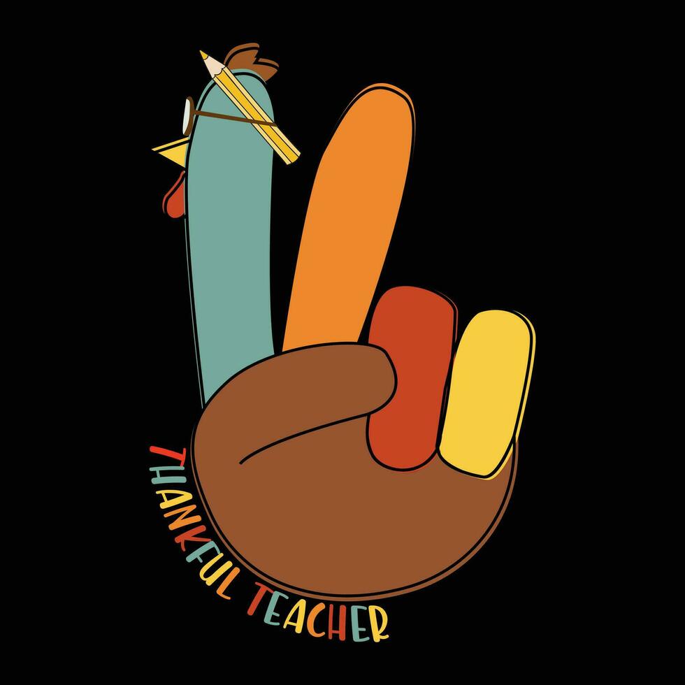 Thankful teacher, Thanksgiving vector