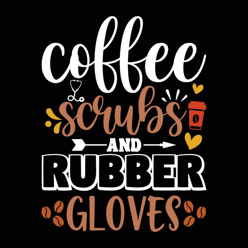 Coffee scrubs and rubber gloves vector