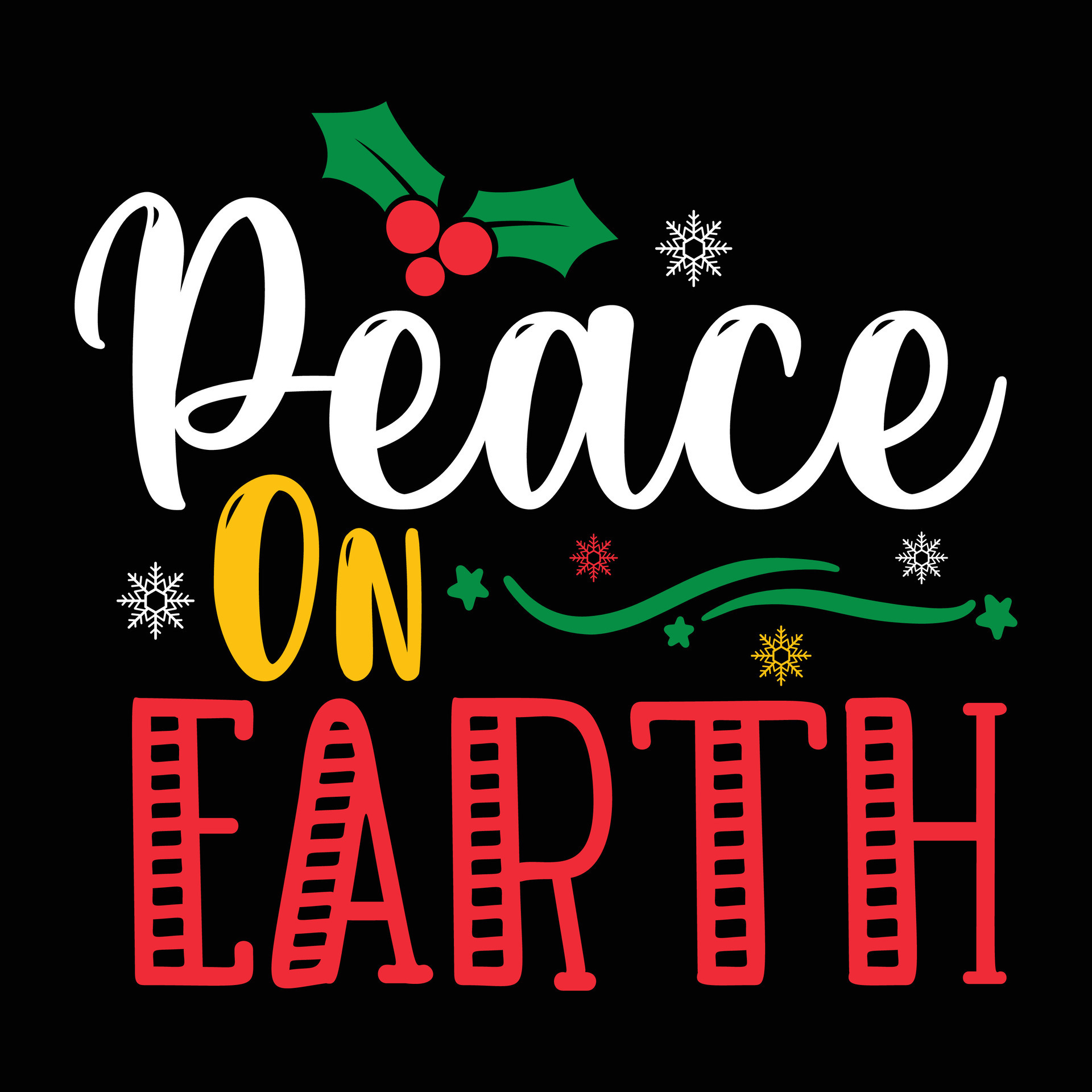 Peace on earth, merry Christmas 25408148 Vector Art at Vecteezy