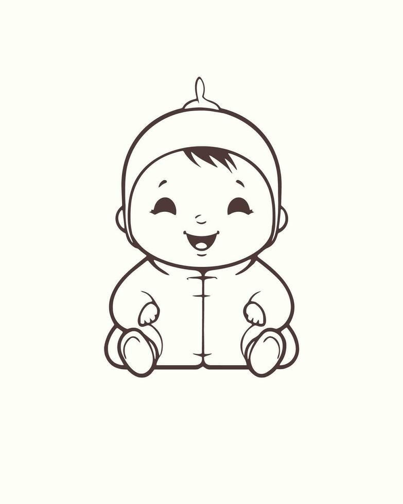 cute laughing baby vector