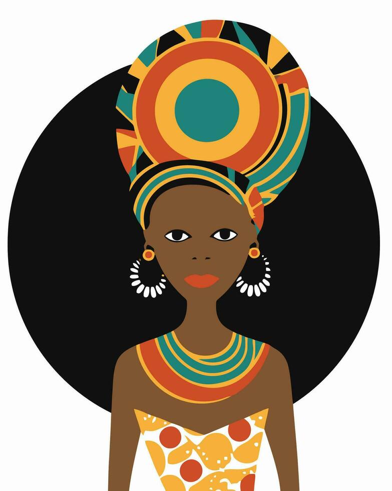 african girl with no eyebrows vector