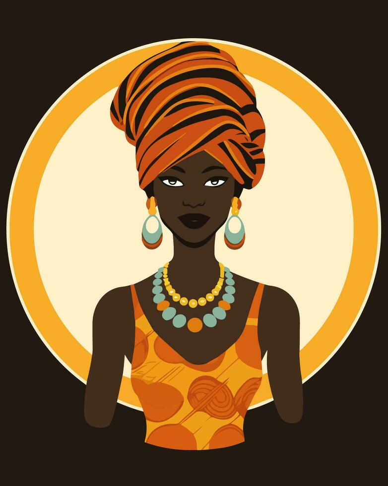 black girl portrait vector