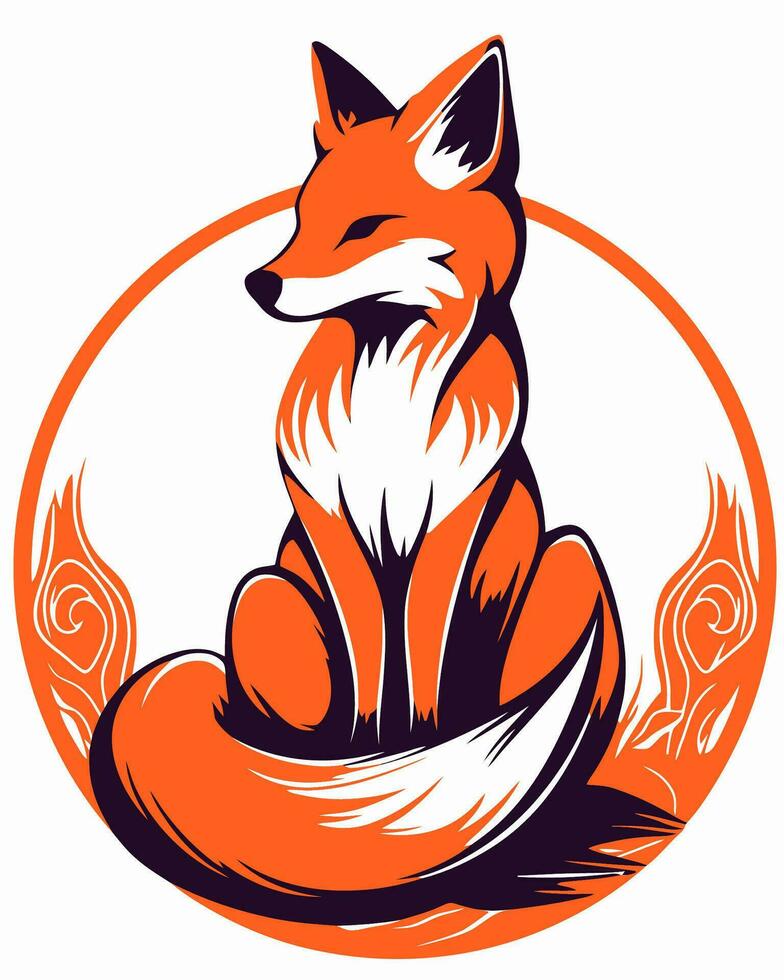 naranja zorro logo vector