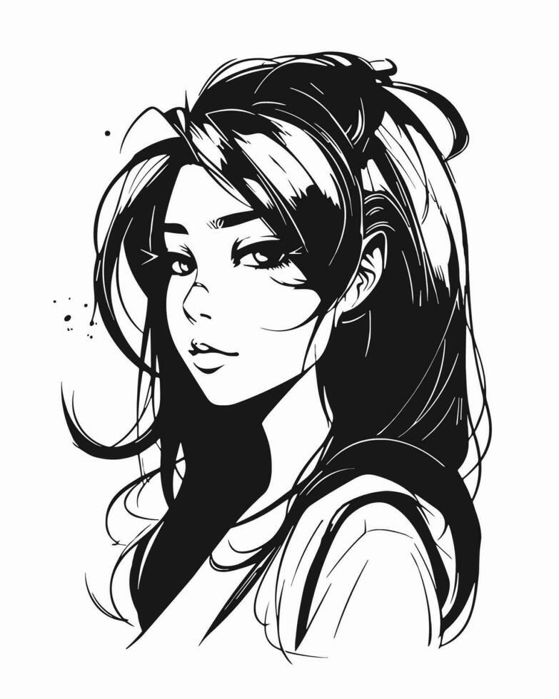 anime kawaii girl vector