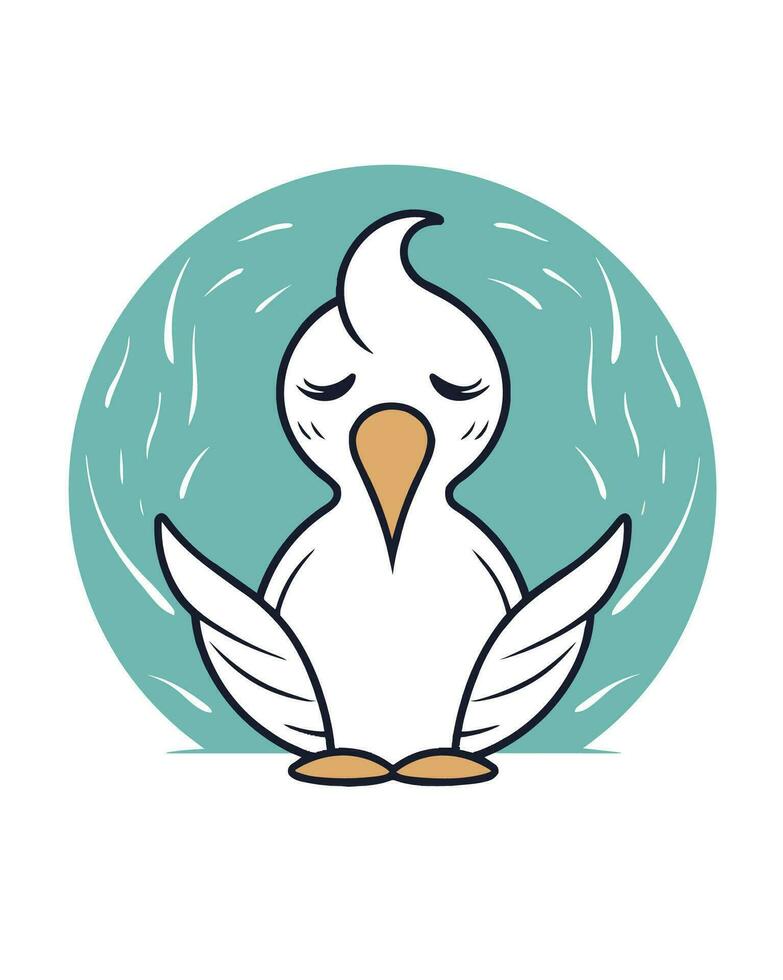 cartoon sad duck vector