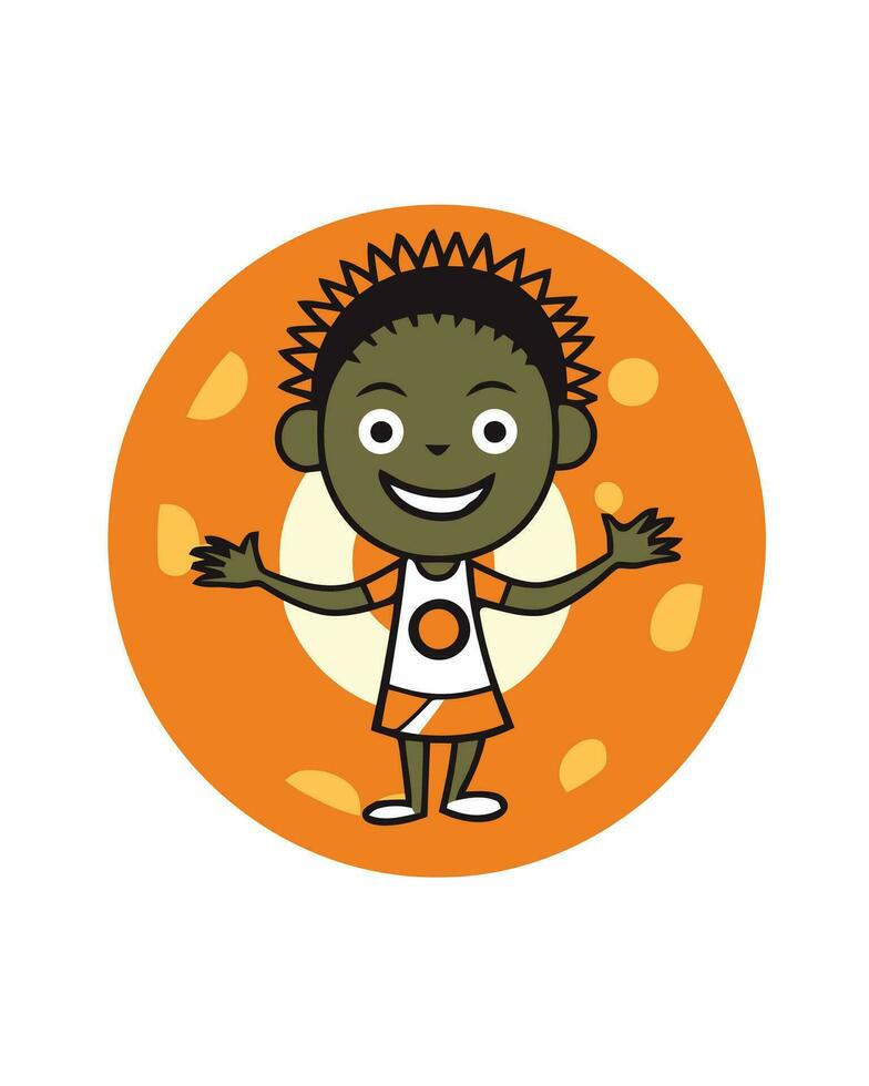 Mini african girl vector