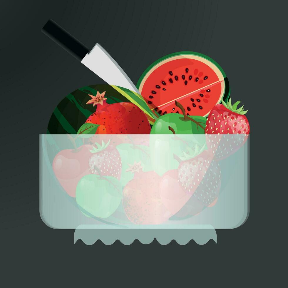 fresh fruits art vector