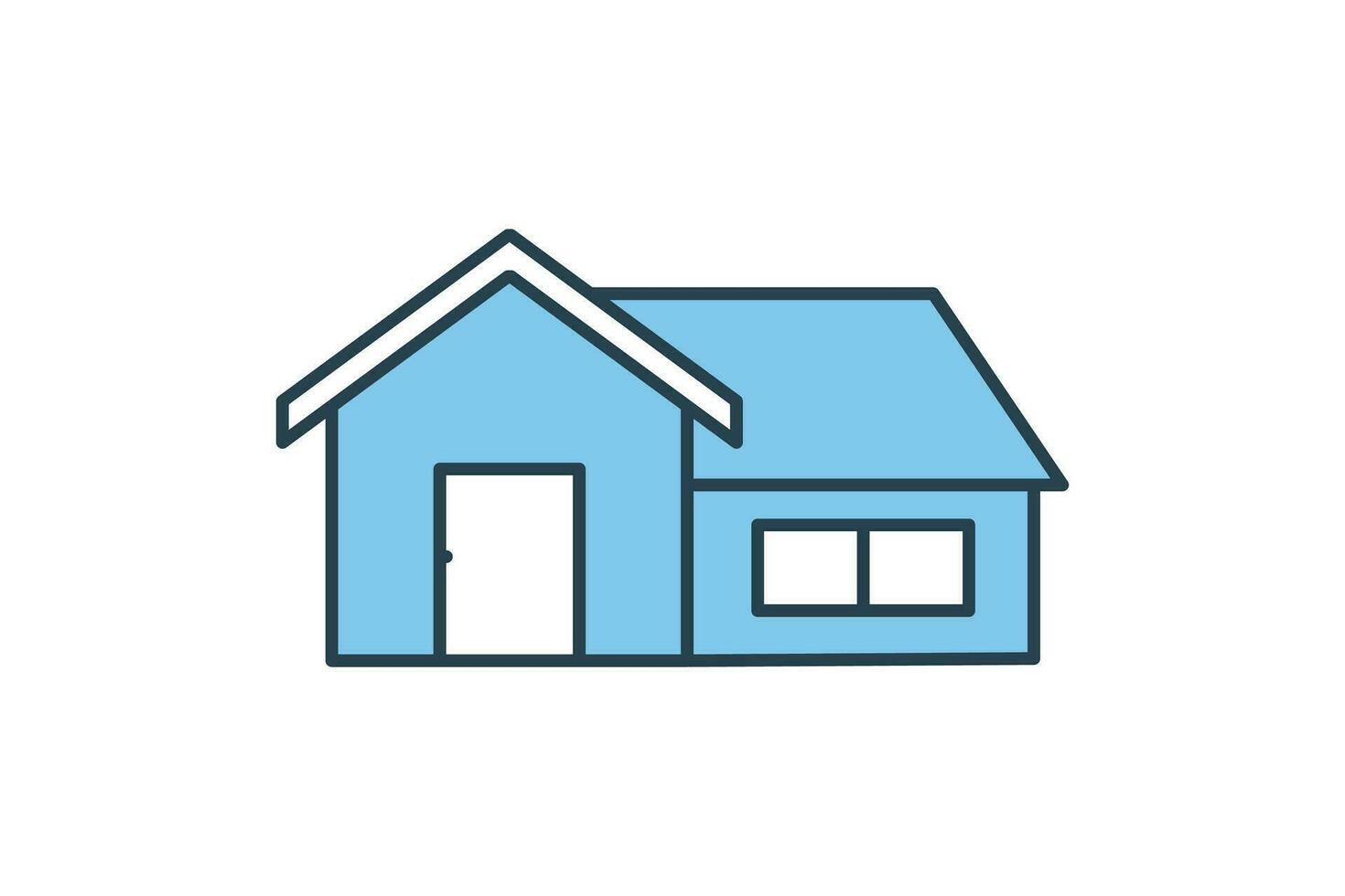 Real estate icon. Icon related to real estate, building. Flat line icon style design. Simple vector design editable