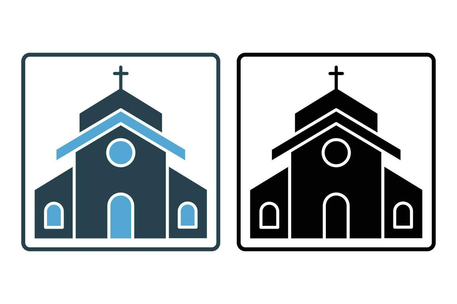 Iglesia edificio icono. icono relacionado a religión, edificio. sólido icono estilo diseño. sencillo vector diseño editable