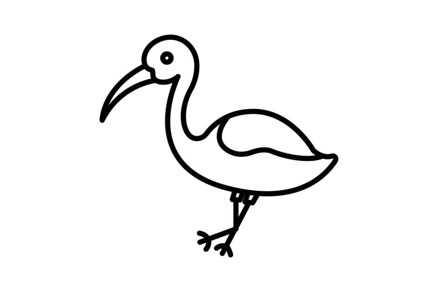 Stork bird icon. Line icon style design. Simple vector design editable