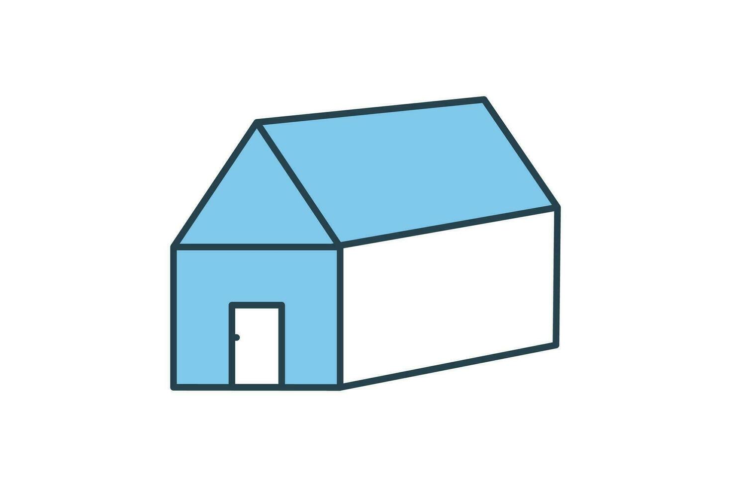 Real estate icon. Icon related to real estate, building. Flat line icon style design. Simple vector design editable