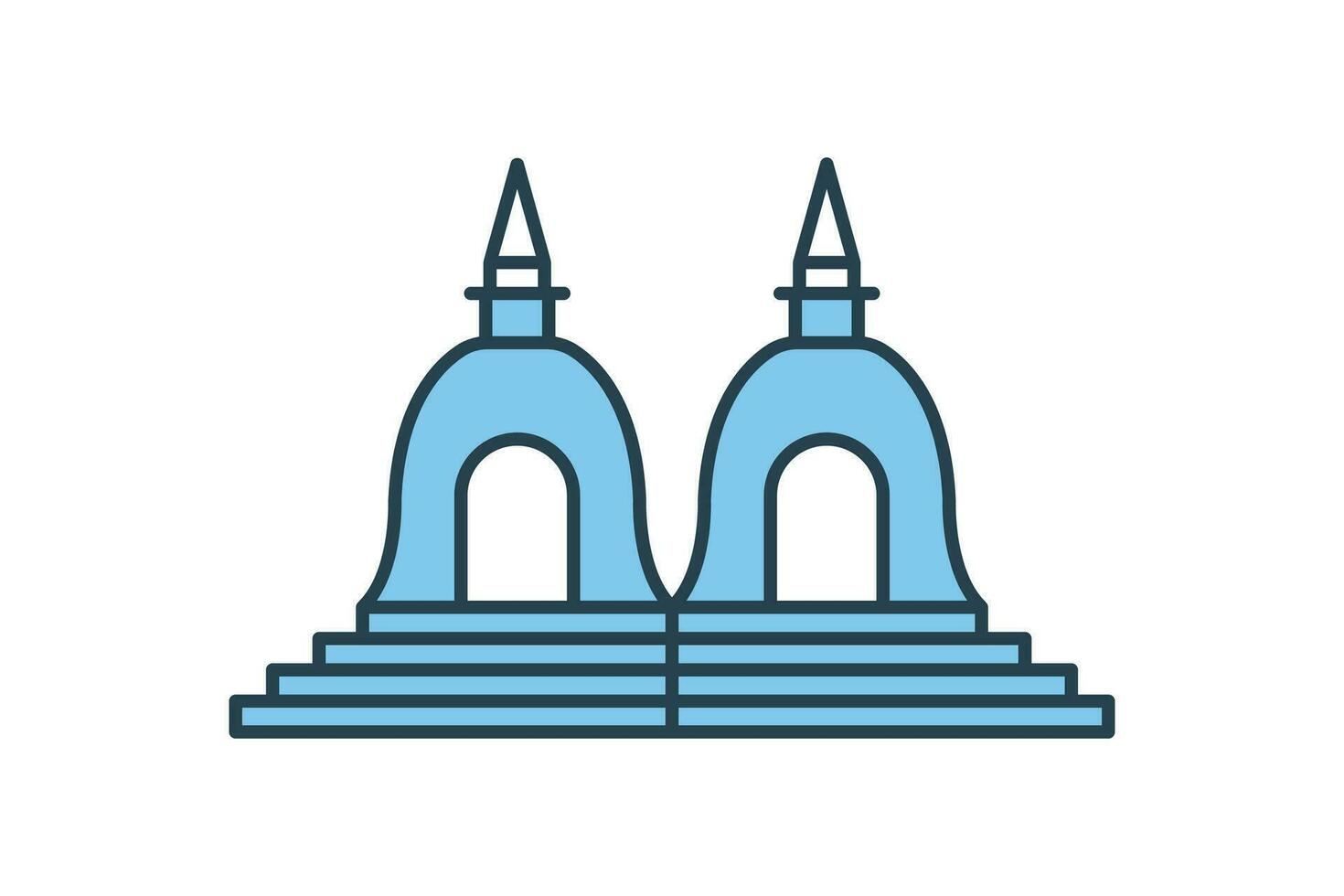 hindú templo icono. icono relacionado a religión, edificio. plano línea icono estilo diseño. sencillo vector diseño editable