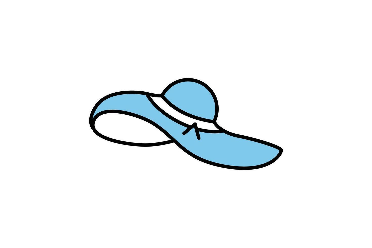 Beach hat icon. icon related to beach holidays, women's hat. Two tone icon style design. Simple vector design editable