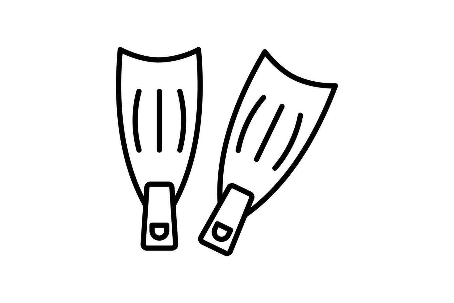 Flippers icon. icon related to diving, summer, swimming. Line icon style design. Simple vector design editable