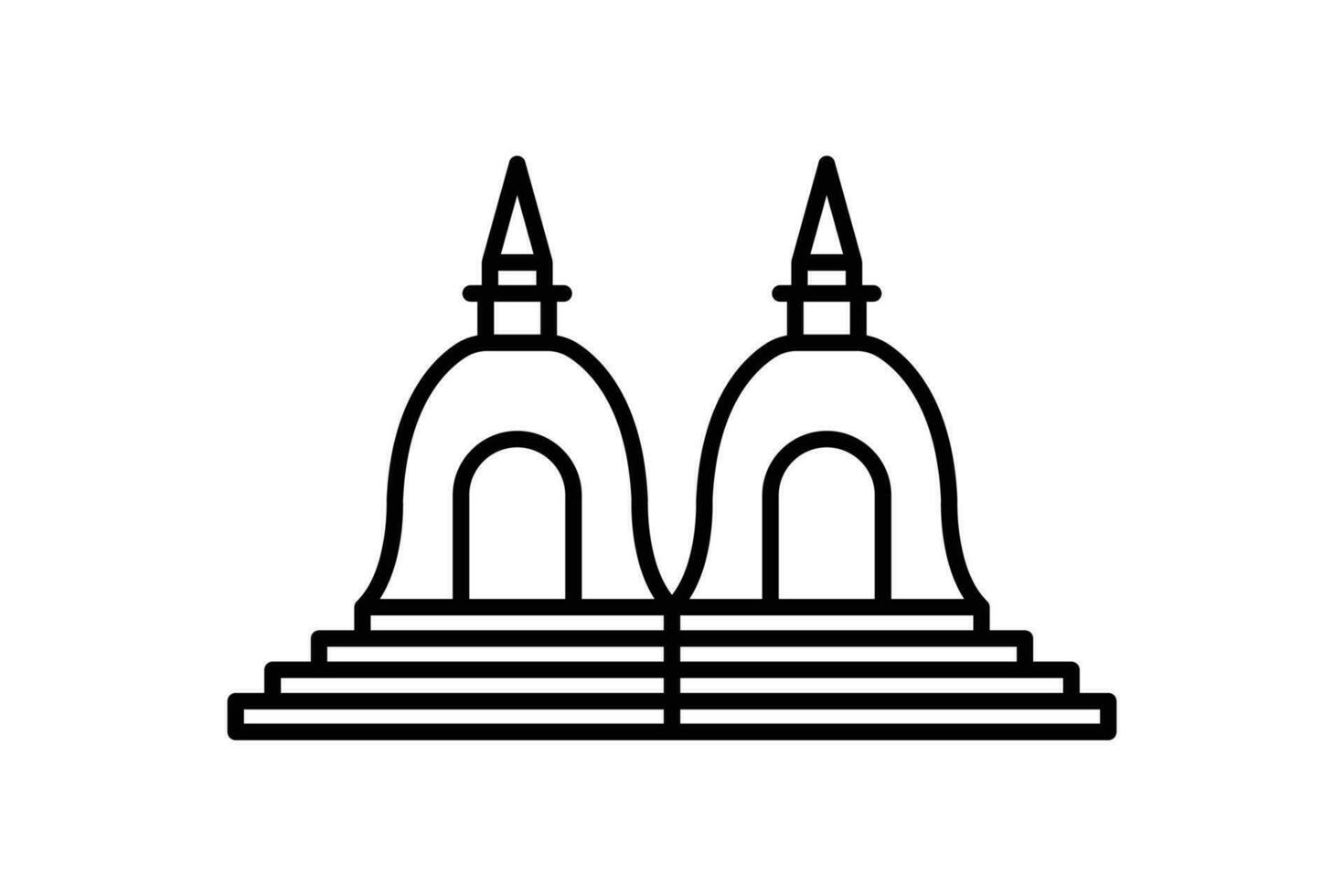 hindu temple icon. Icon related to religion, building. Line icon style design. Simple vector design editable