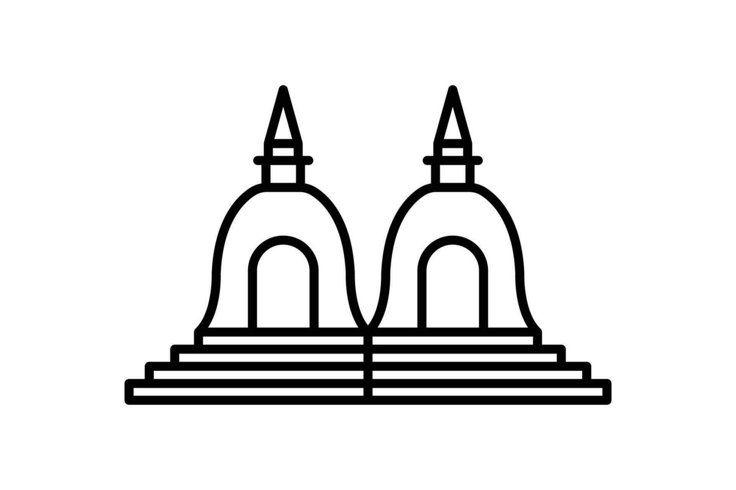 hindú templo icono. icono relacionado a religión, edificio. línea icono estilo diseño. sencillo vector diseño editable