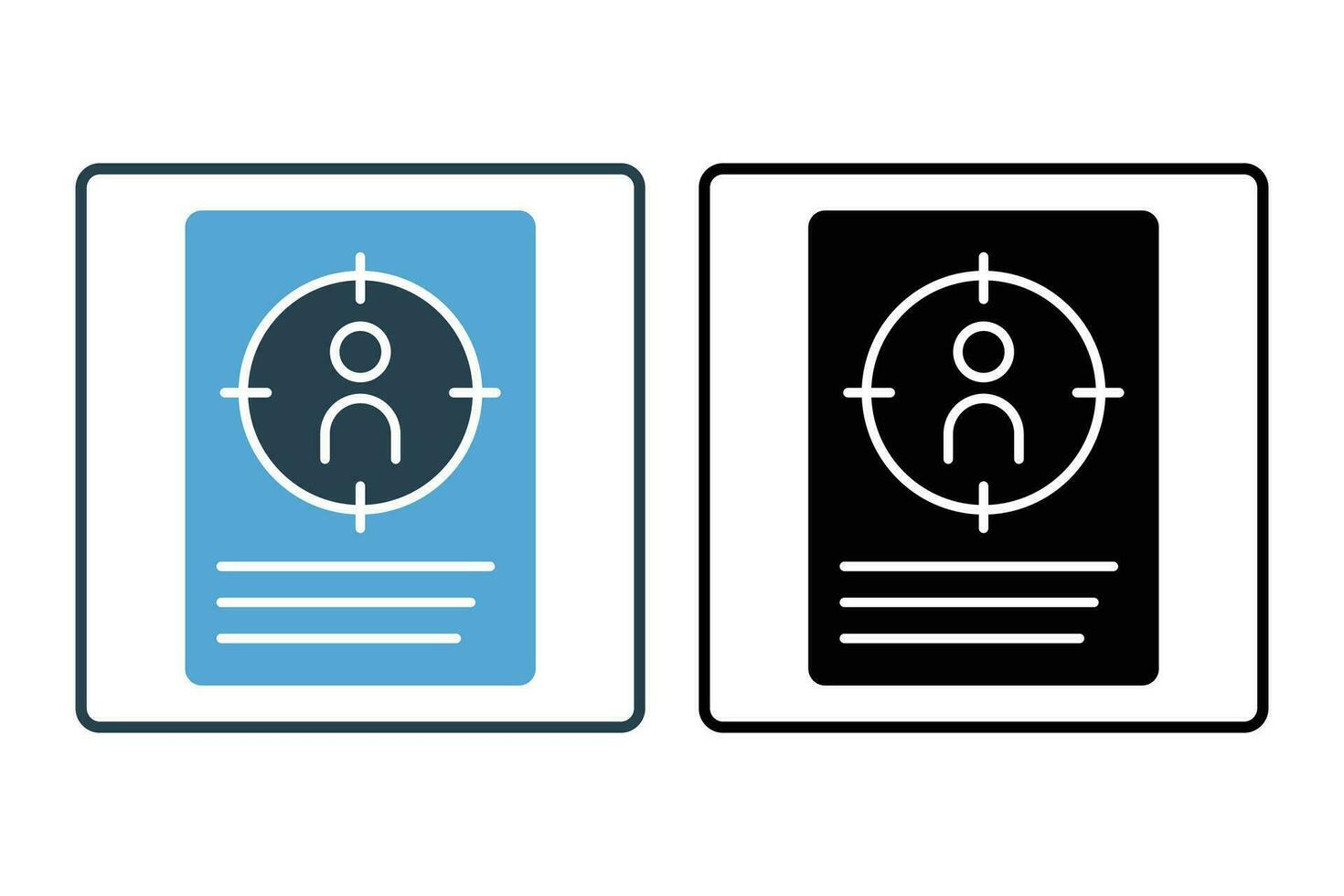 Target market icon. Target and people. icon related to customer target, digital marketing. Solid icon style design. Simple vector design editable