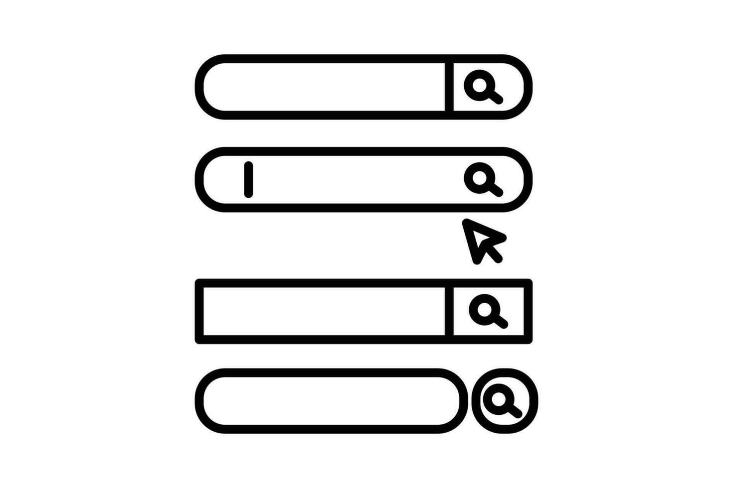 Search bar icon. Line icon style design. Simple vector design editable